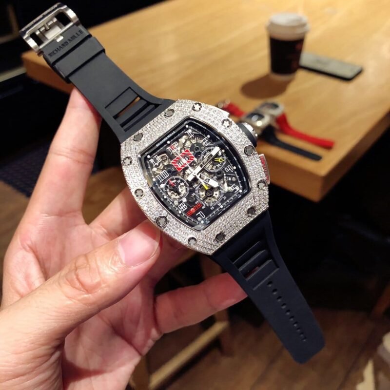 Richard Mille (Richard Mill) RM-011 RM011 Titanium Alloy Case Men's Rubber Strap Chronograph Watch - Image 2