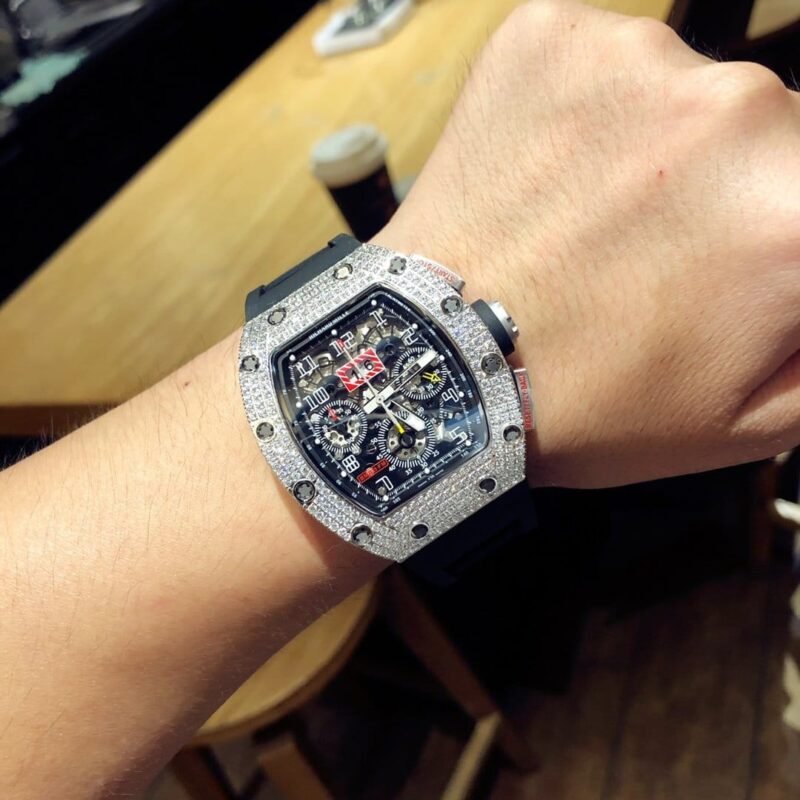 Richard Mille (Richard Mill) RM-011 RM011 Titanium Alloy Case Men's Rubber Strap Chronograph Watch - Image 5