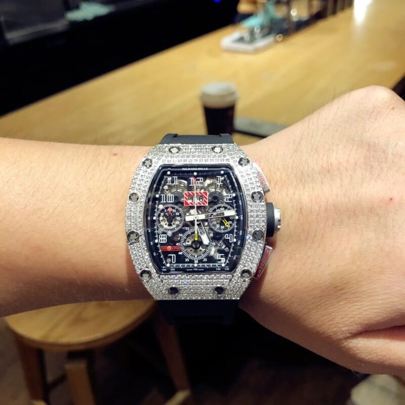 Richard Mille (Richard Mill) RM-011 RM011 Titanium Alloy Case Men's Rubber Strap Chronograph Watch - Image 6