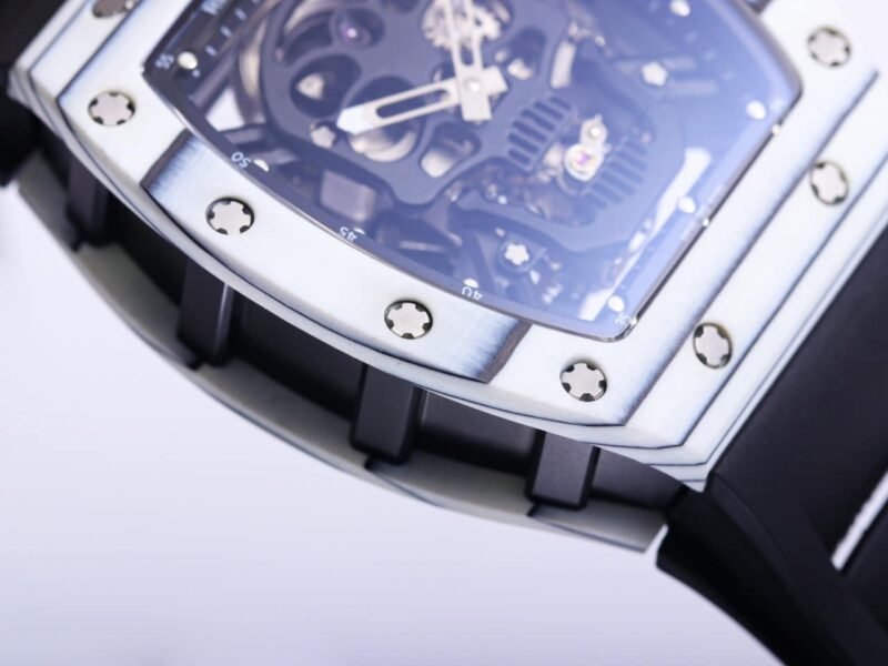 Richard Mille (Richard Mill) RM052 RM52-01 Skull Carbon Fiber Tourbillon Men's Rubber Strap Watch - Image 5