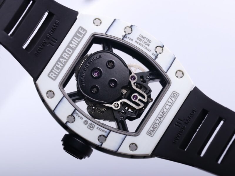 Richard Mille (Richard Mill) RM052 RM52-01 Skull Carbon Fiber Tourbillon Men's Rubber Strap Watch - Image 6