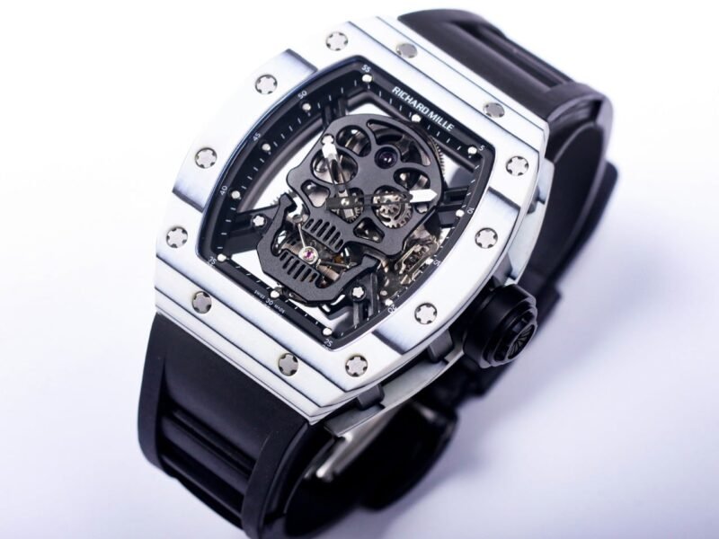 Richard Mille (Richard Mill) RM052 RM52-01 Skull Carbon Fiber Tourbillon Men's Rubber Strap Watch - Image 8