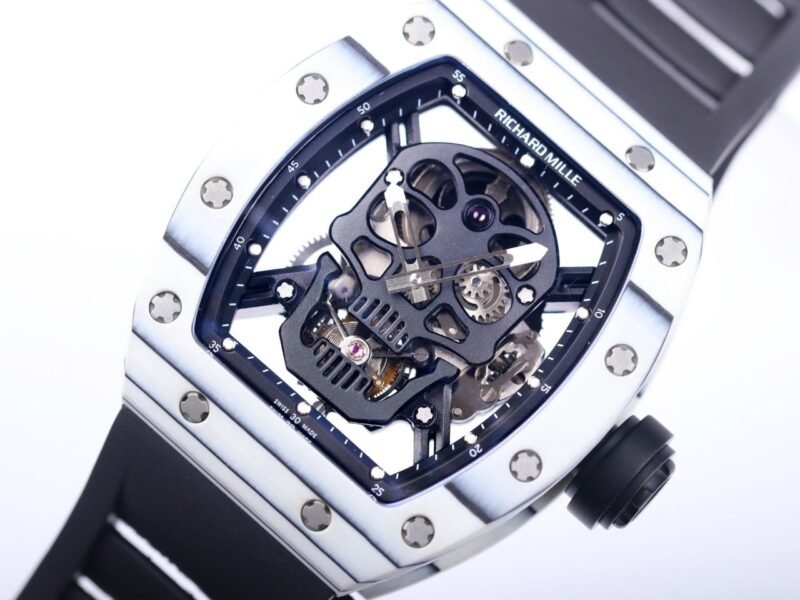 Richard Mille (Richard Mill) RM052 RM52-01 Skull Carbon Fiber Tourbillon Men's Rubber Strap Watch - Image 9